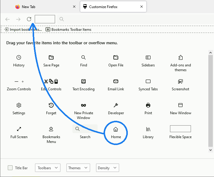 Firefox Home button